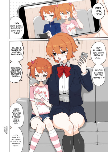 A Brother Who Was Surpassed in Height by His Twin Sister (Fan Colored)